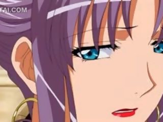 First-rate pijpen in voorgrond met rondborstig anime hottie