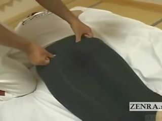 Subtitled japonesa volleyball jogador tem rabo massagem